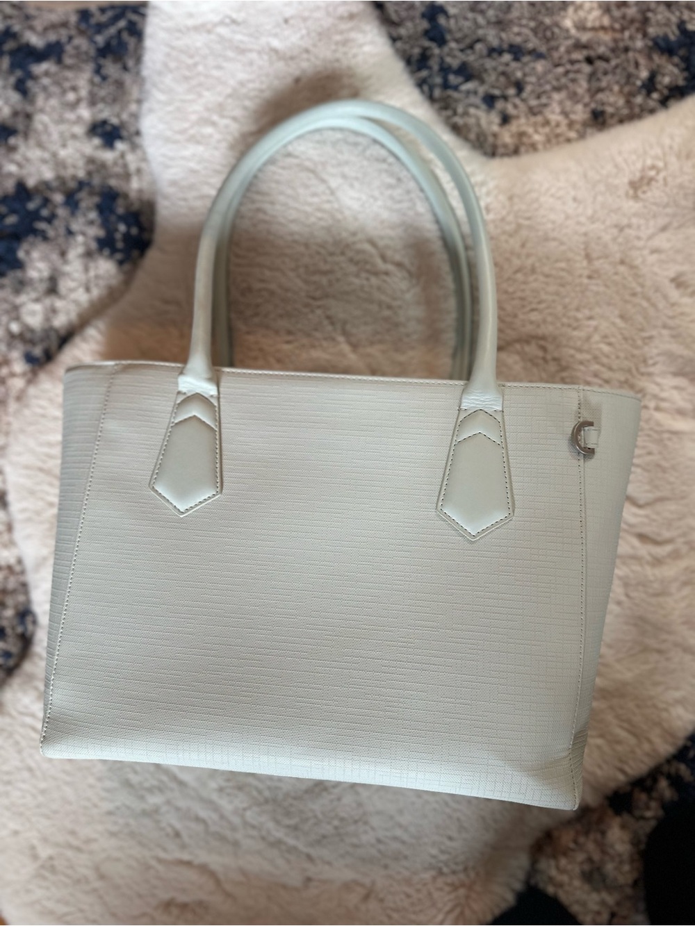 Dagne Dover Mint Structured Tote with Top Handles